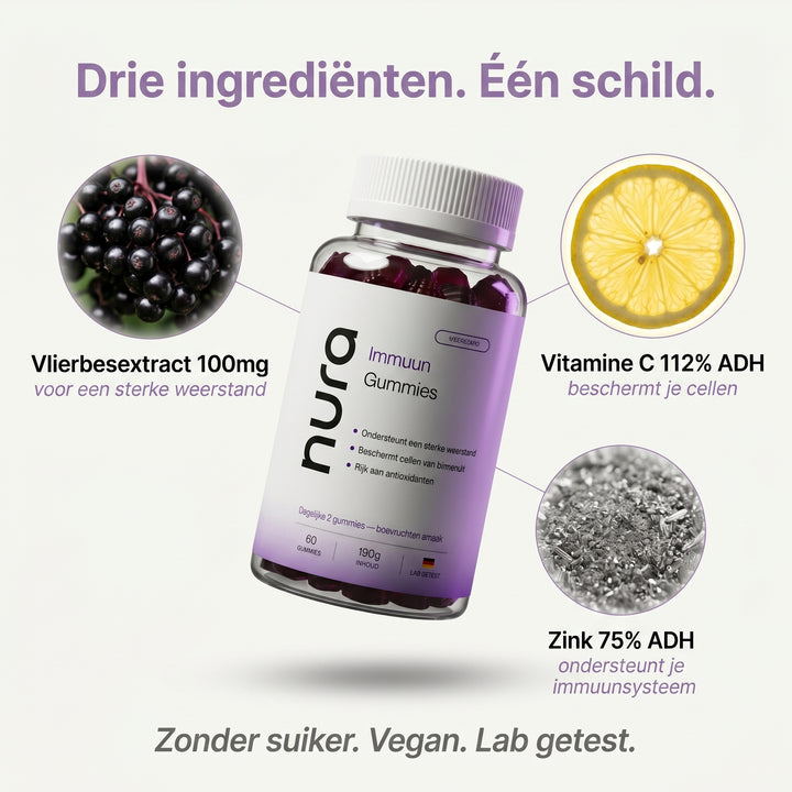 Nura Elderberry + Vitamin C + Zinc Gummies - 60 pcs.