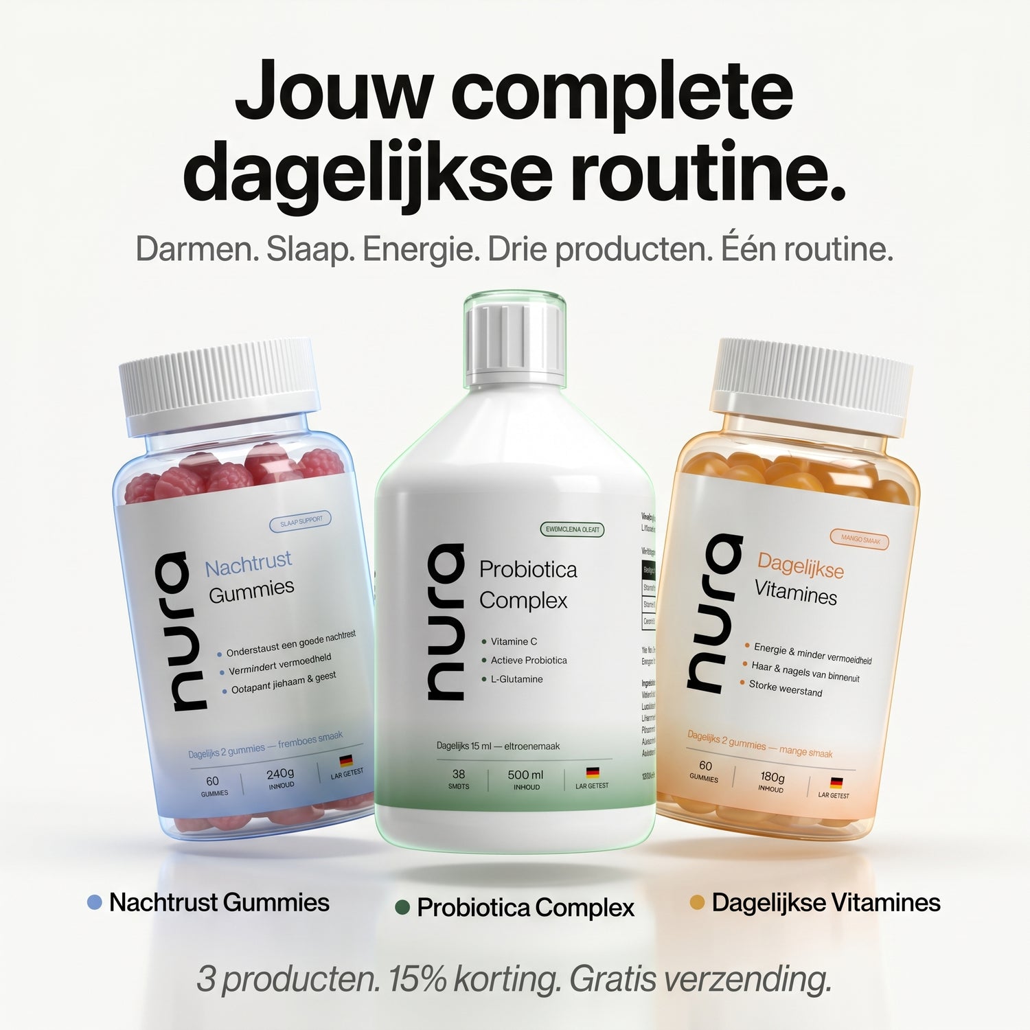 Nura Starter Routine — Probiotica, Slaap Gummies en Dagelijkse Vitamines