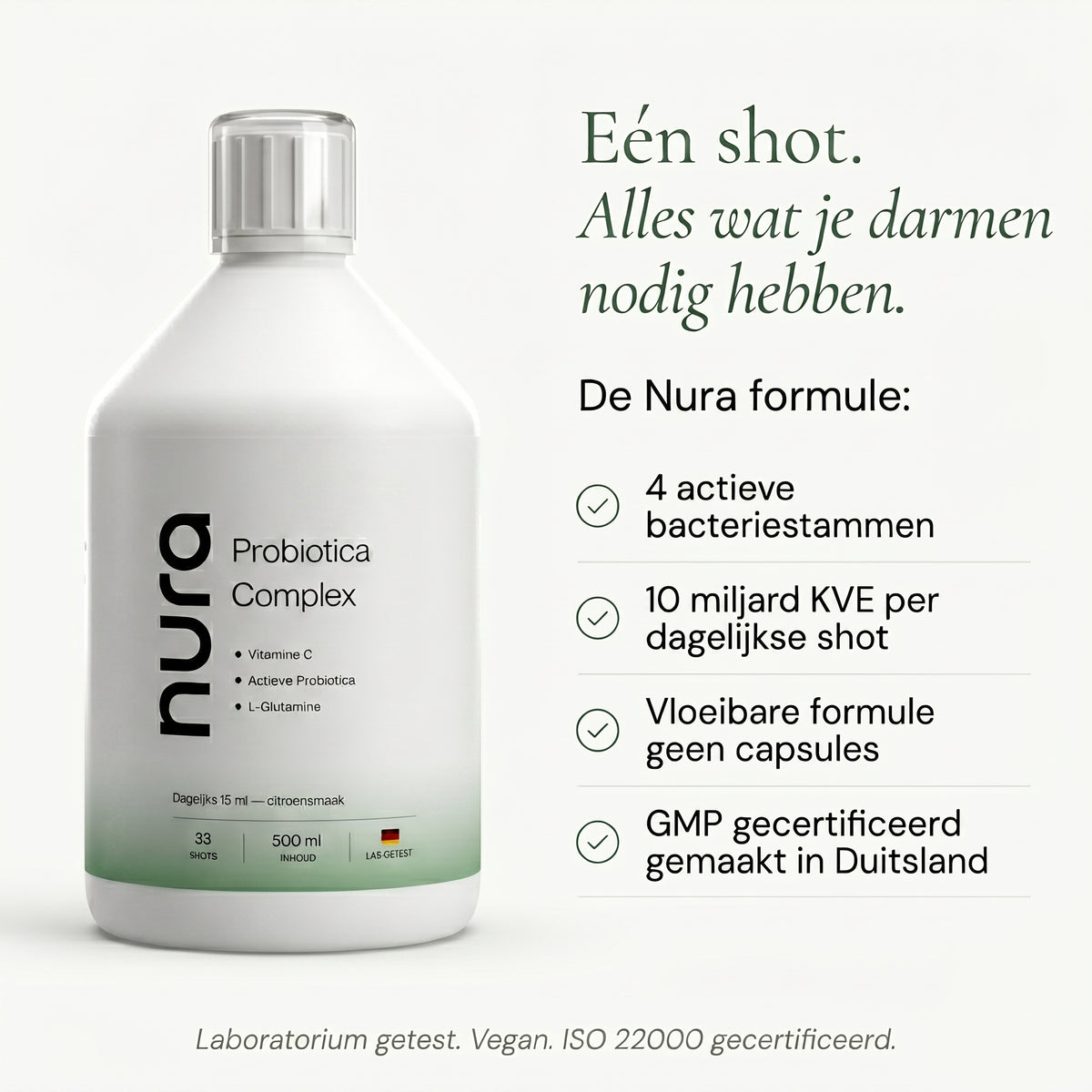 Nura Probiotica Shots - Citroensmaak - 500ml