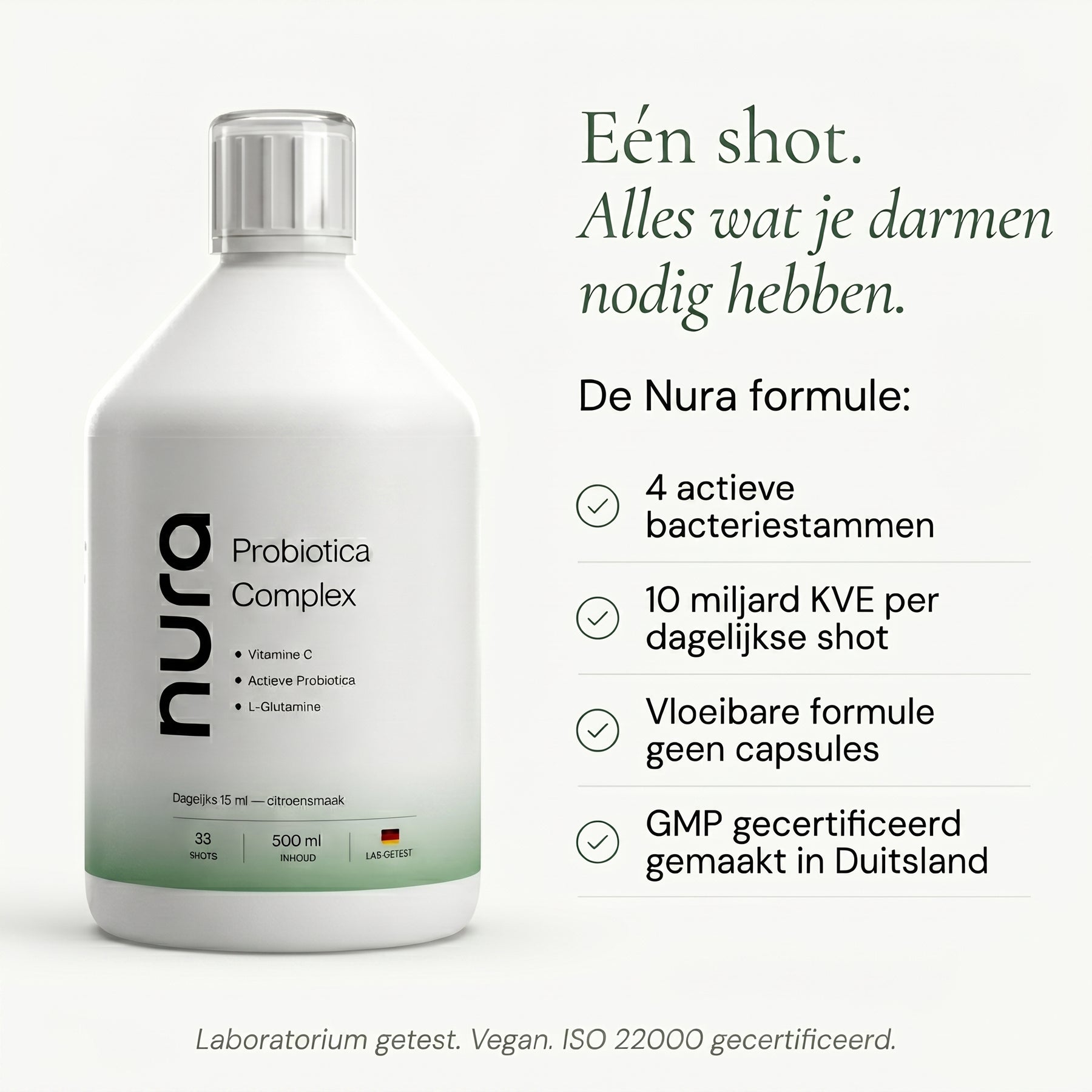 Nura Probiotica Shots - Citroensmaak - 500ml