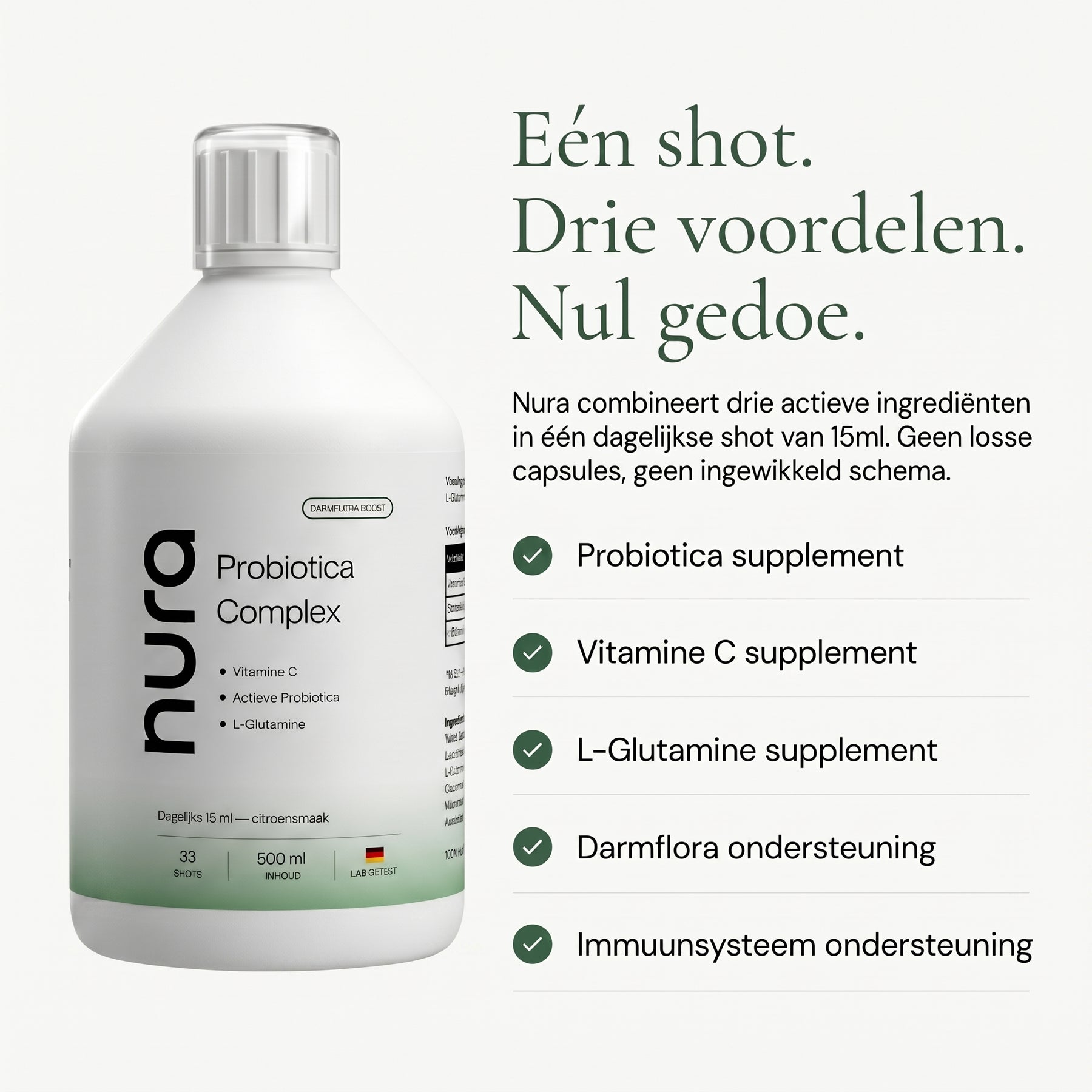 Nura Probiotica Shots - Citroensmaak - 500ml